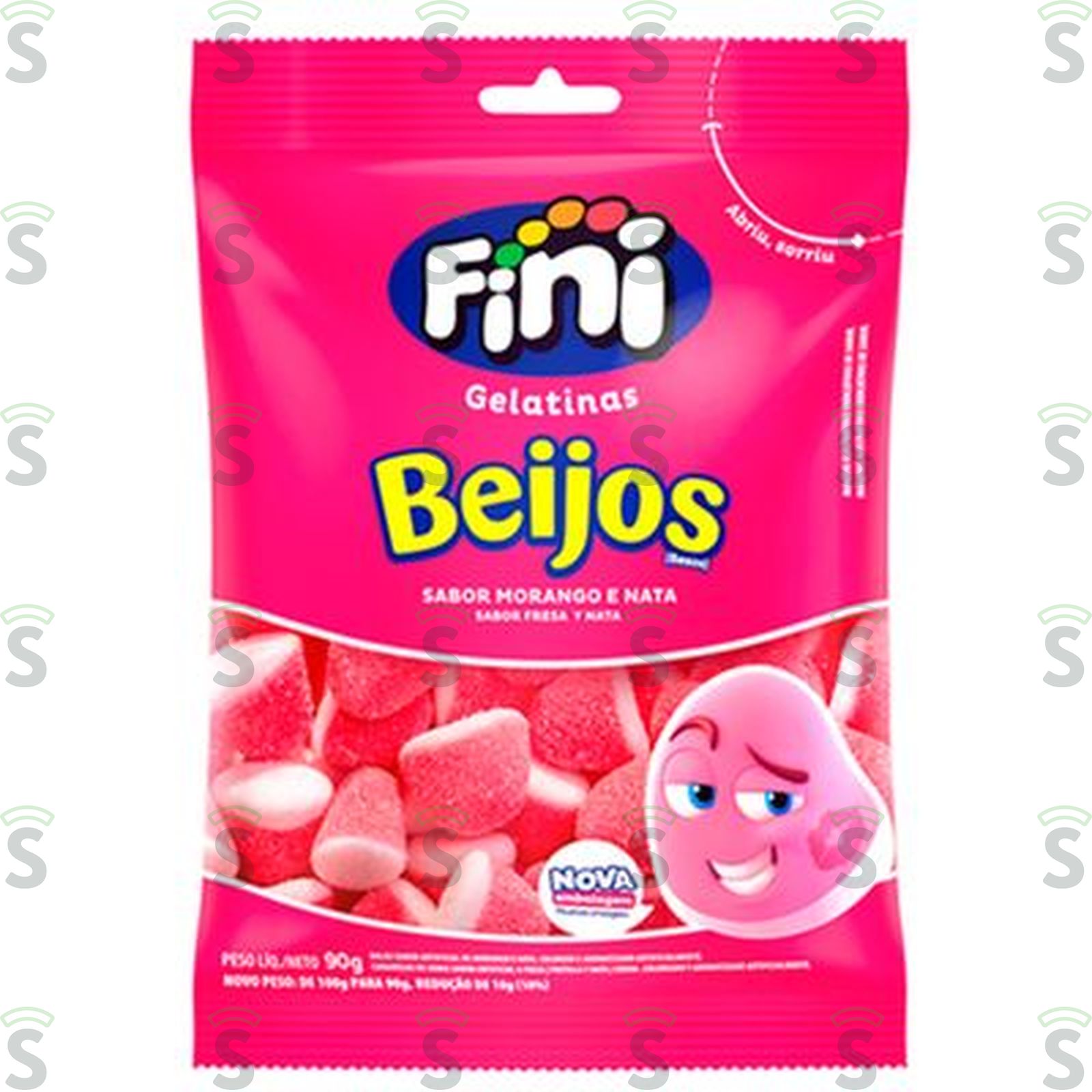 Bala Gelatina Fini Beijos Morango 100G