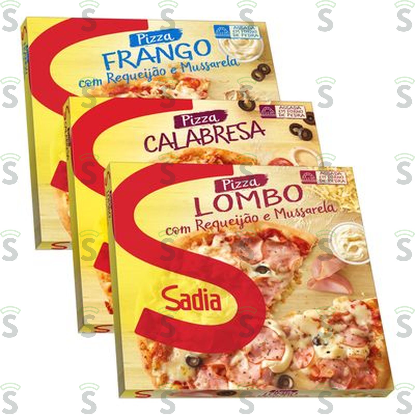 Pizza Congelada Sadia Calabresa + Frango E Catupiry + Mussarela Embalagem 460G
