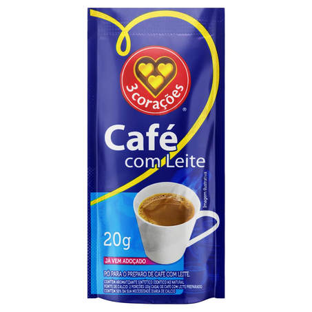 Café com Leite 3 Corações 20g - Sachê