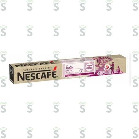  Café Em Cápsula Torrado e Moído Nescafé Farmers Origins Espresso Índia Caixa Com 10un - 53gr