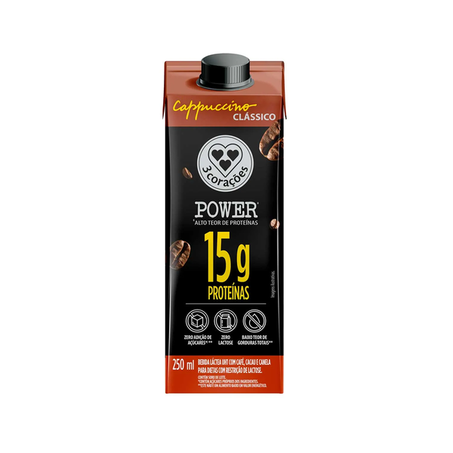 Leite aromatizado 3 coracõess 250ml cappucino classico