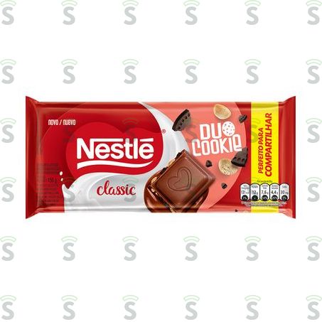  Chocolate Ao Leite Com Biscoito Duo Cookie Classic Pacote 150g