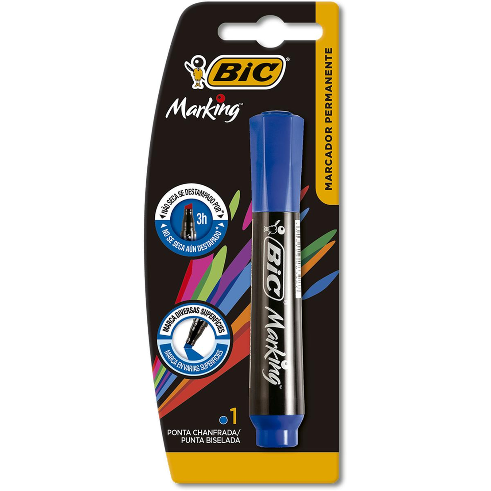 Marcador Permanente Bic Marking - Recarregável - Azul