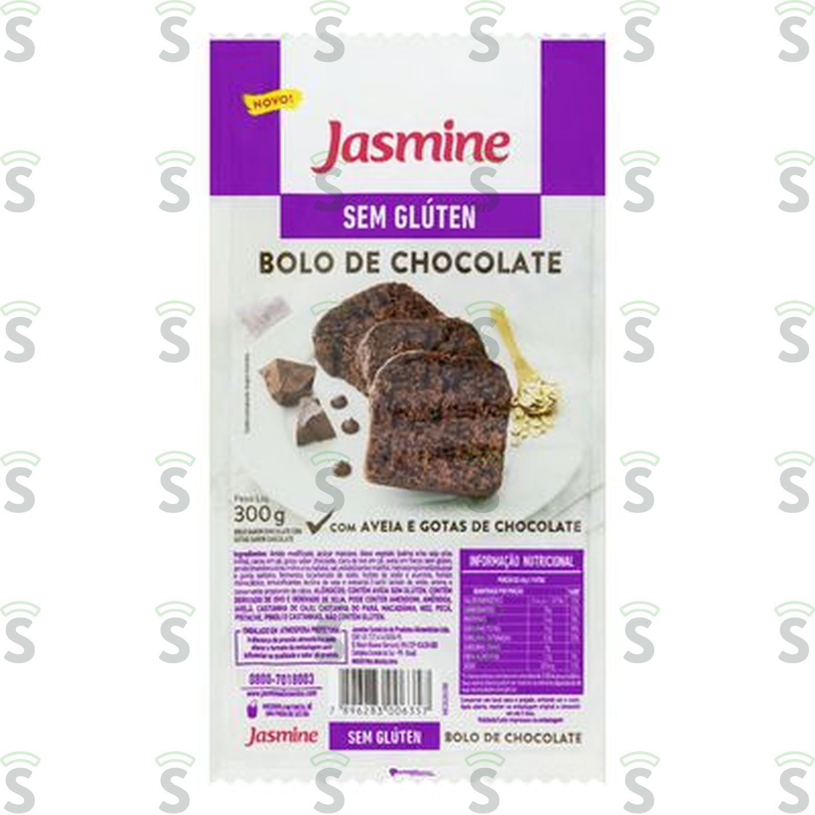 Bolo Jasmine Sem Glúten Chocolate Embalagem 300G