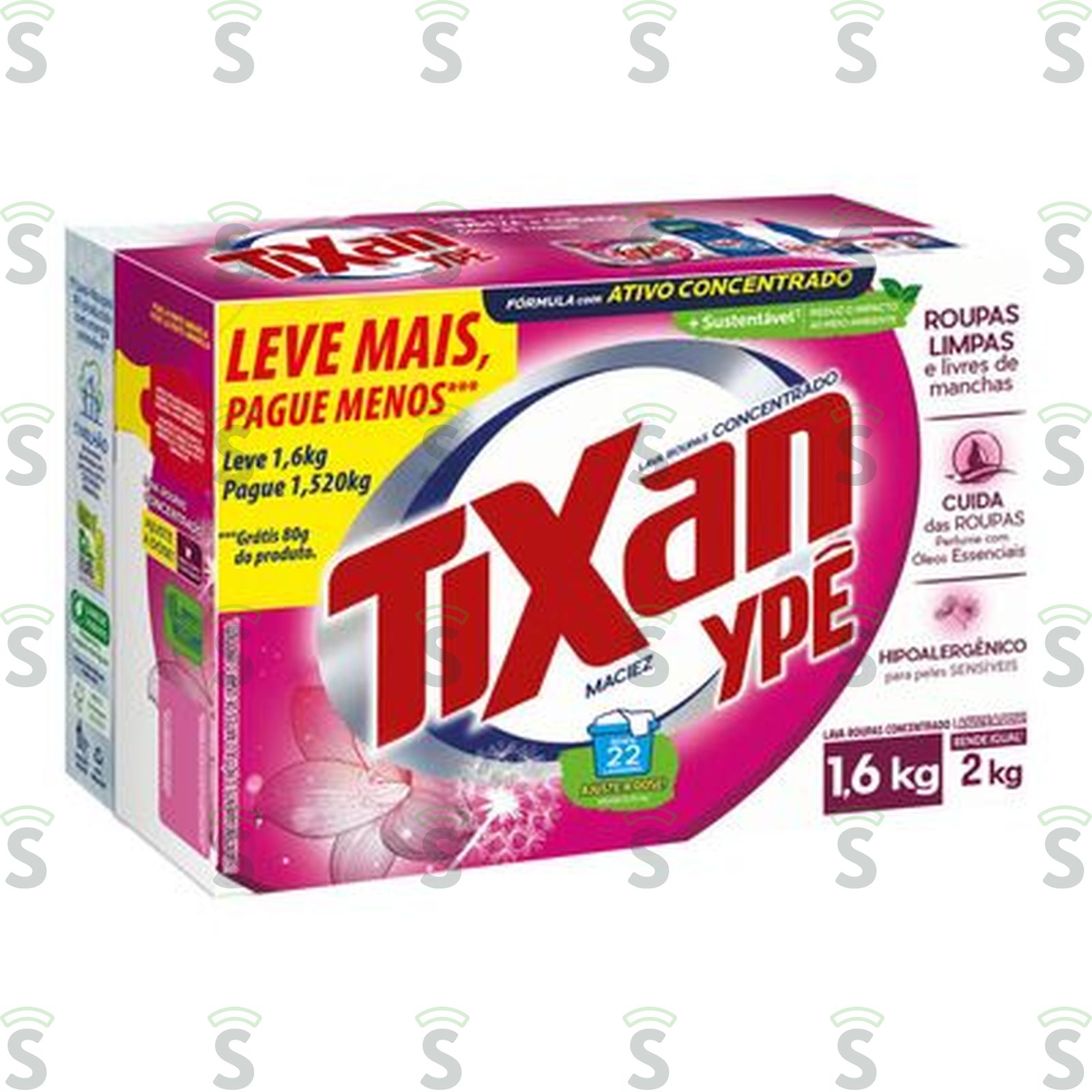 Ype tixan-lava roupas 1.6kg maciez gratis 80g