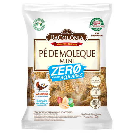 Pé de Moleque DaColônia 100g - Zero Açúcar