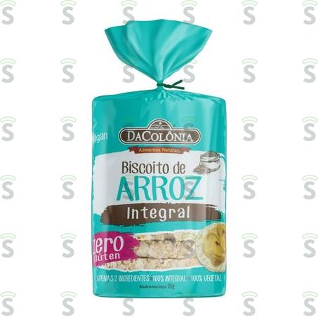  Biscoito de Arroz Integral Dacolônia Pacote 95g
