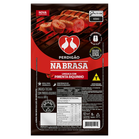 Linguiça Toscana Perdigão 600g - Congelada - Pimenta Biquinho