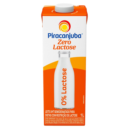 Leite Piracanjuba UHT 1 Litro - Zero Lactose - TP