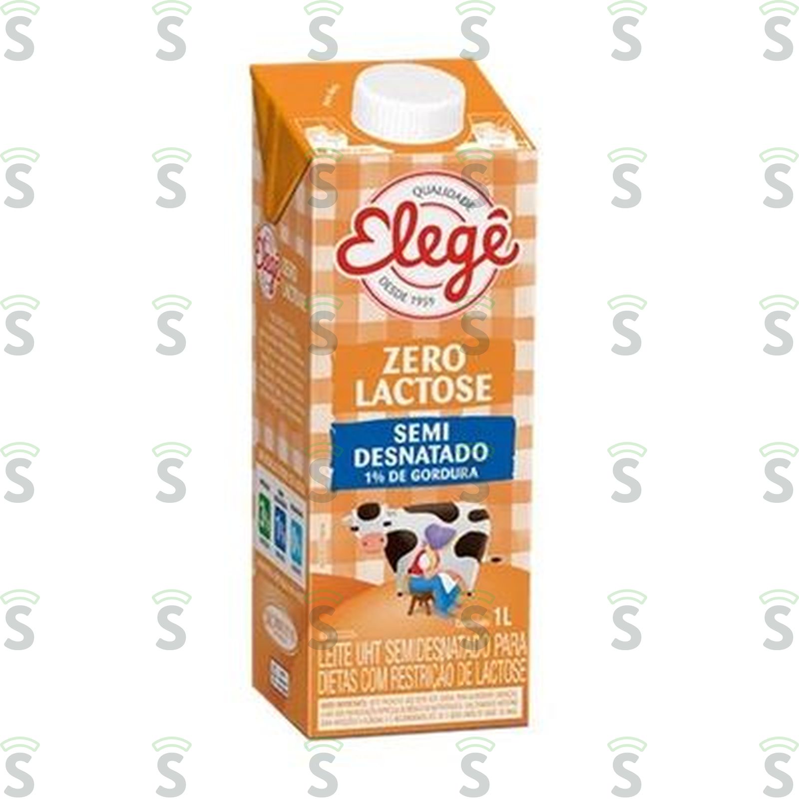 Leite Uht Semidesnatado Zero Lactose Elegê Caixa com Tampa 1LT