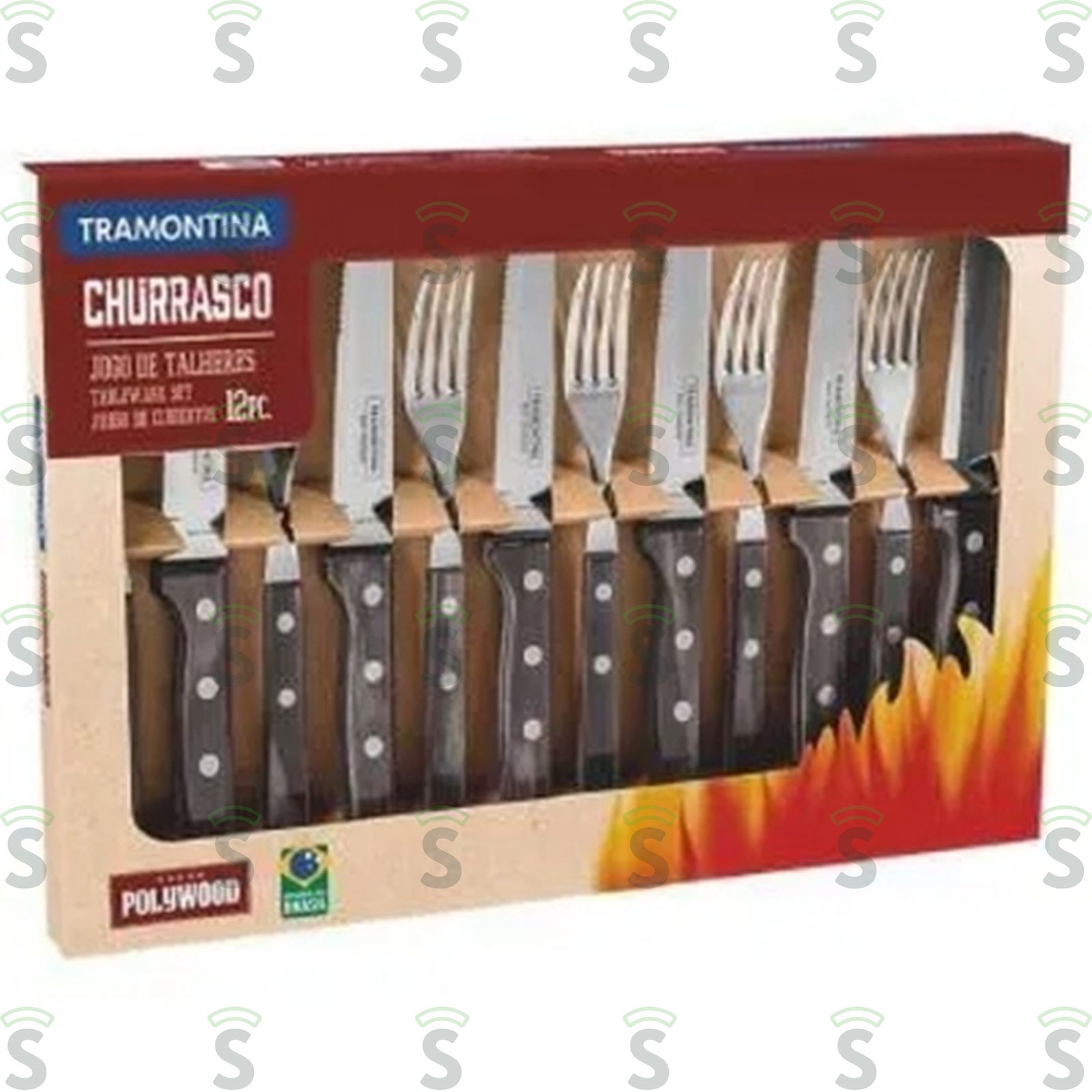 Jogo Para Churrasco Tramontina Polywood Embalagem 12 Peças