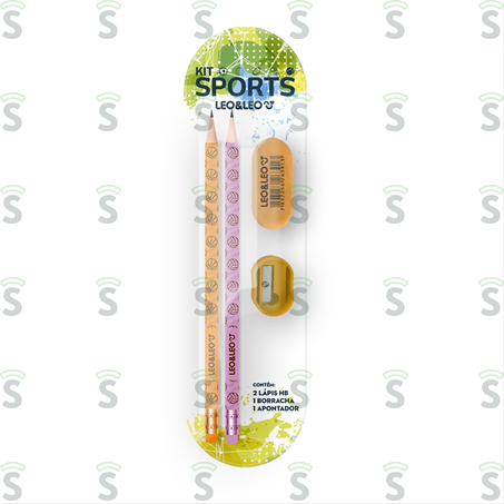  Kit Escolarafites, 1 Borracha, 1 Apontador Leo e Leo 2g