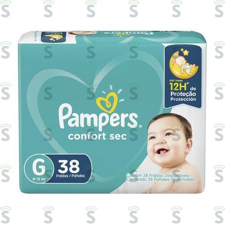 Fralda Pampers Total Conf Mega g Comds 38un