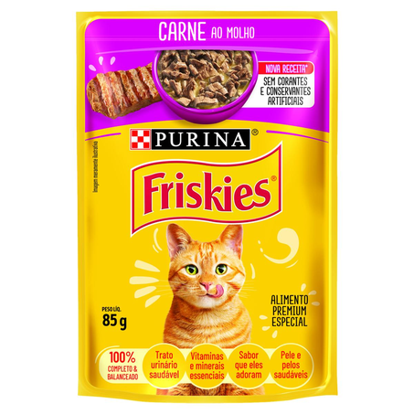 Ração para Gatos Friskies 85g - Carne ao Molho - Sachê