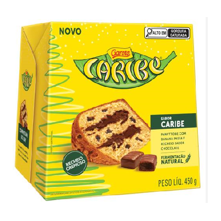 Panettone Garoto Caribe Banana Passa C/Chocolate 450g