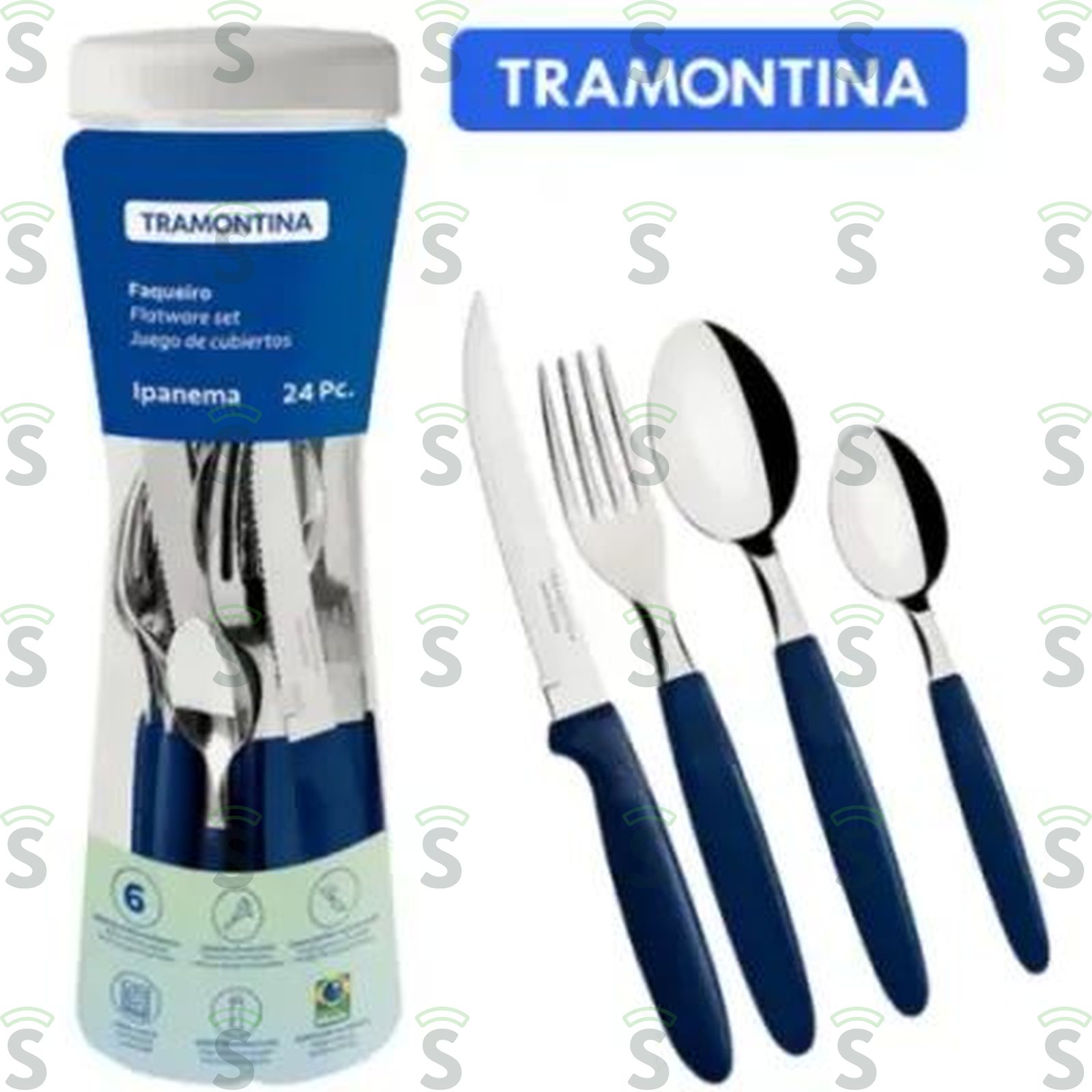 Conjunto Talheres Ipanema Inox Roxo Tramontina Embalagem 24 Peças
