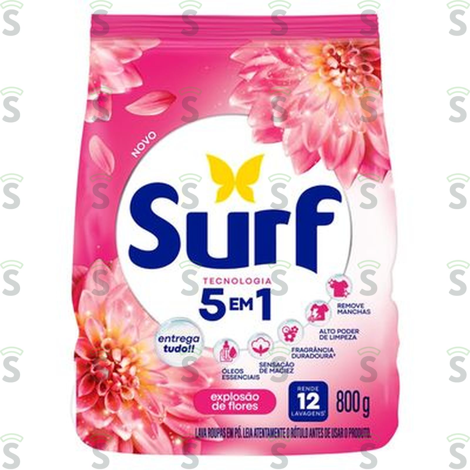 Surf-lava roupas 800g rosas flor de lis