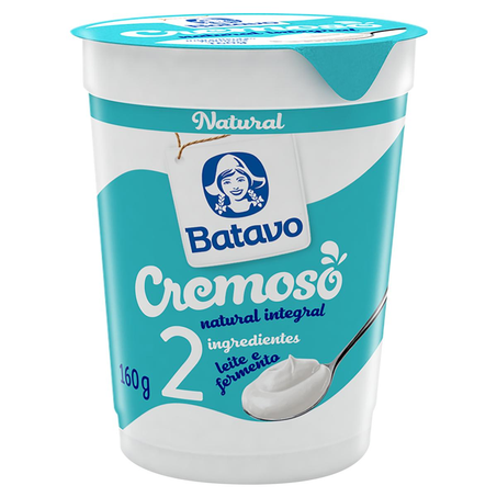 Iogurte Batavo 160g - Natural - Integral - Cremoso