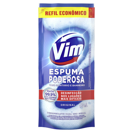 Desinfetante Vim 450ml - Espuma Poderosa - Refil