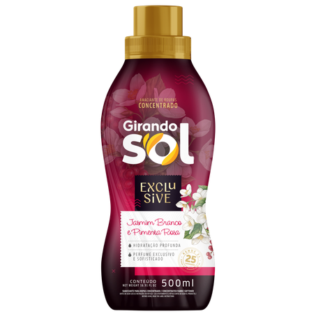 AMACIANTE CONCENTRADO GIRANDO SOL JASMIM BRANCO/PIMENTA 500ML