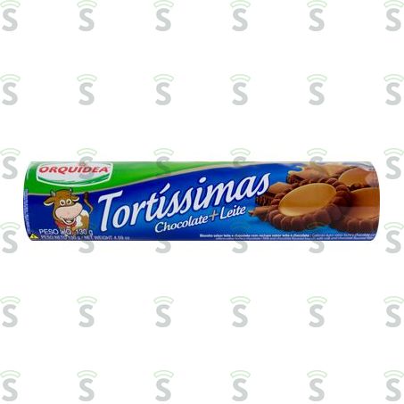  Biscoito Orquídea Tortíssimas Chocolate e Leite 130g