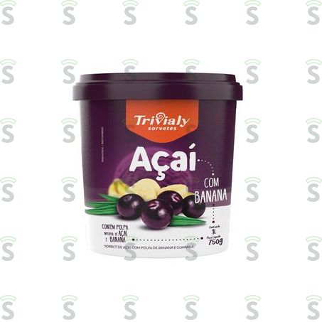  Sorverte Trivialy Açaí Com Banana 1lt