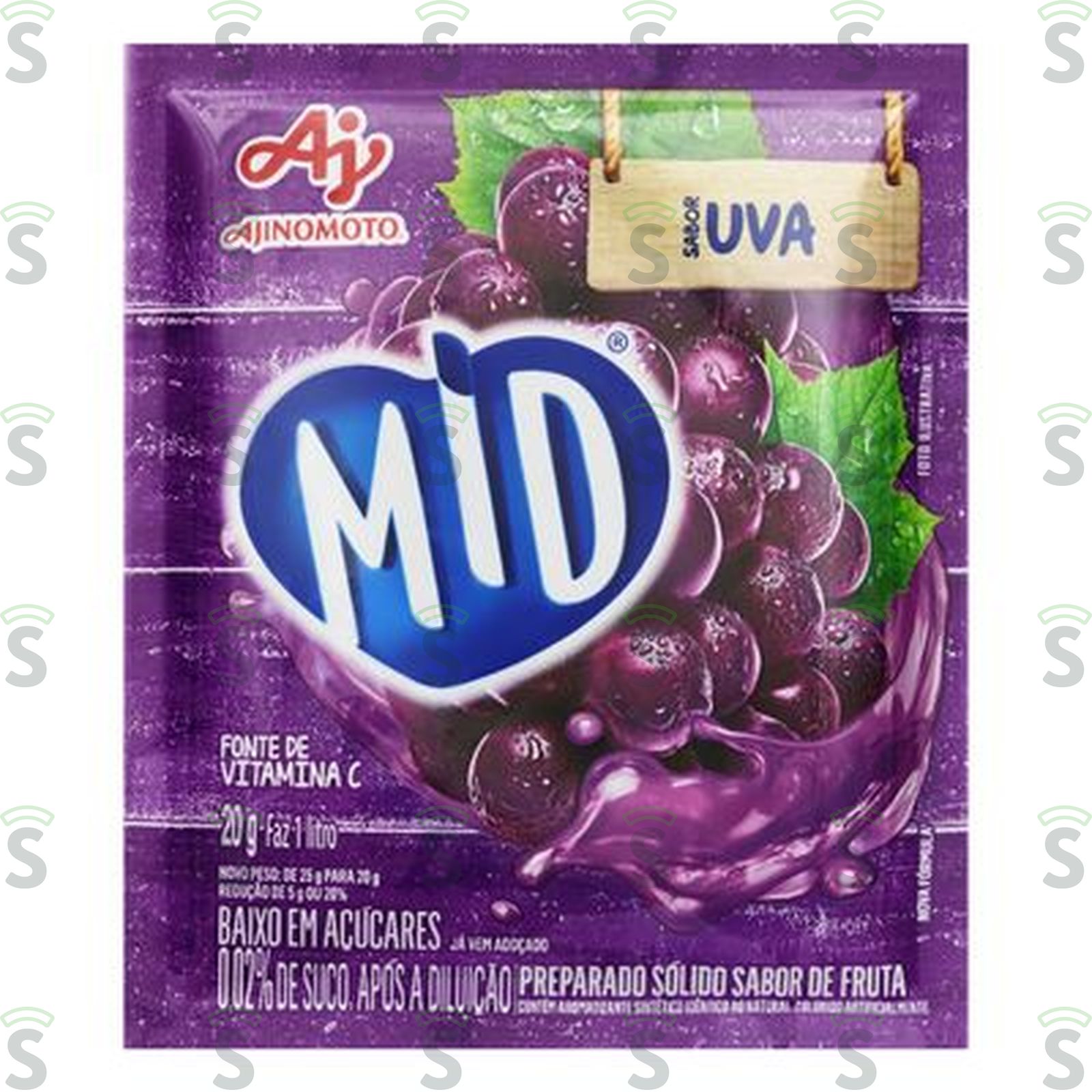 Refresco em Pó Mid Uva 20G