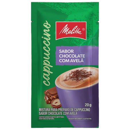 Cappuccino Solúvel Melitta Chocolate com Avelã 20g