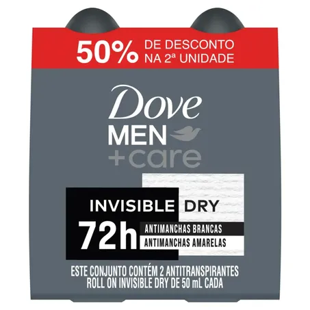 KIT DESODORANTE DOVE ROLL ON INVIS DRY NO SEG 50% DESCONTO 50ML