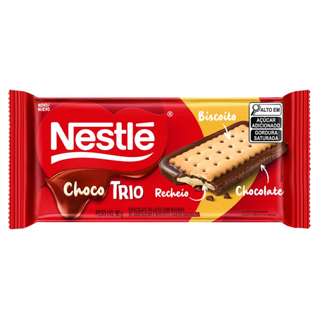 Chocolate Nestlé 90g - Trio - Amendoim e Baunilha