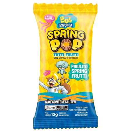 Pirulito benevia spring pop 12g bob esponja