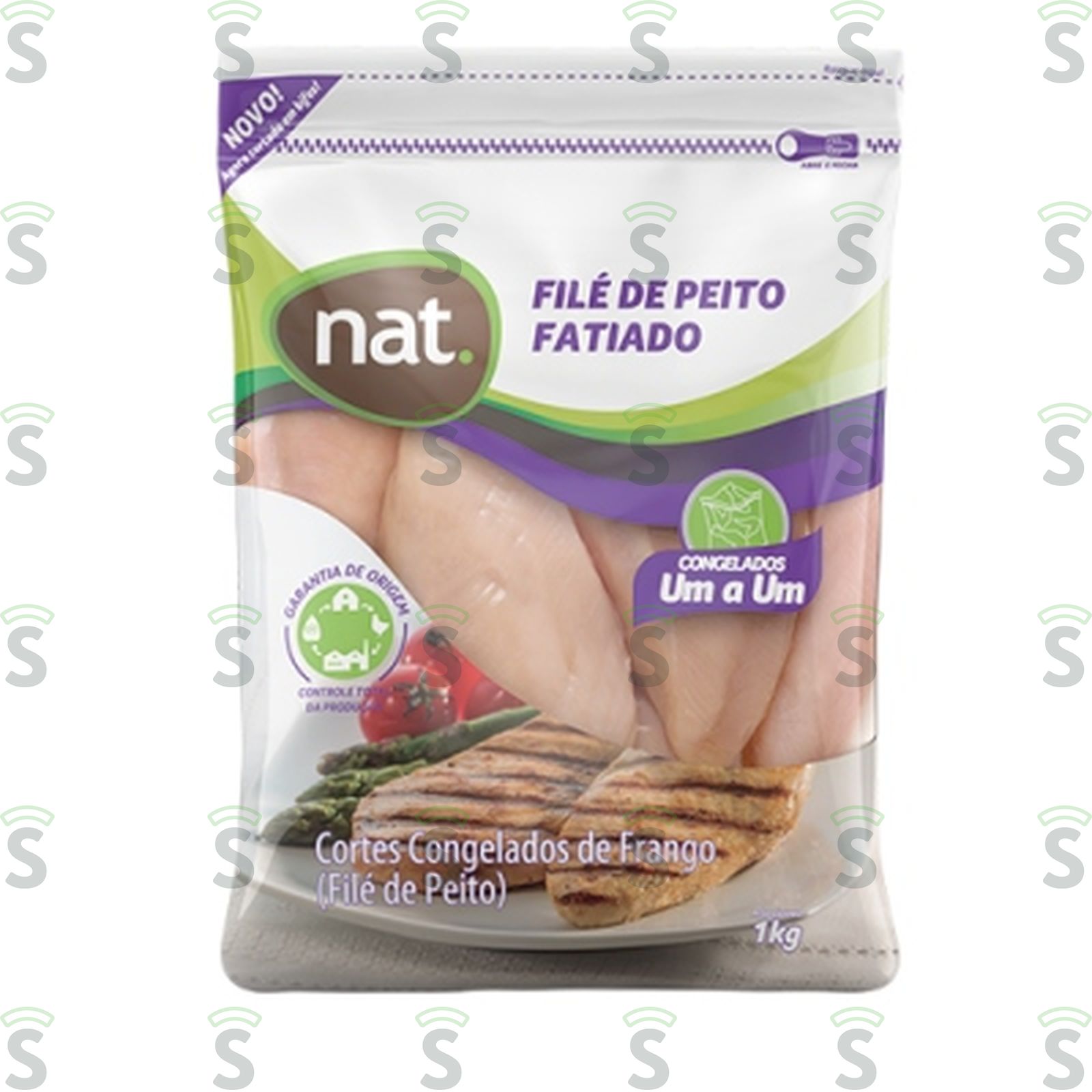 Filé de Peito Fatiado de Frango Nat Congelado Iqf Embalagem 1KG