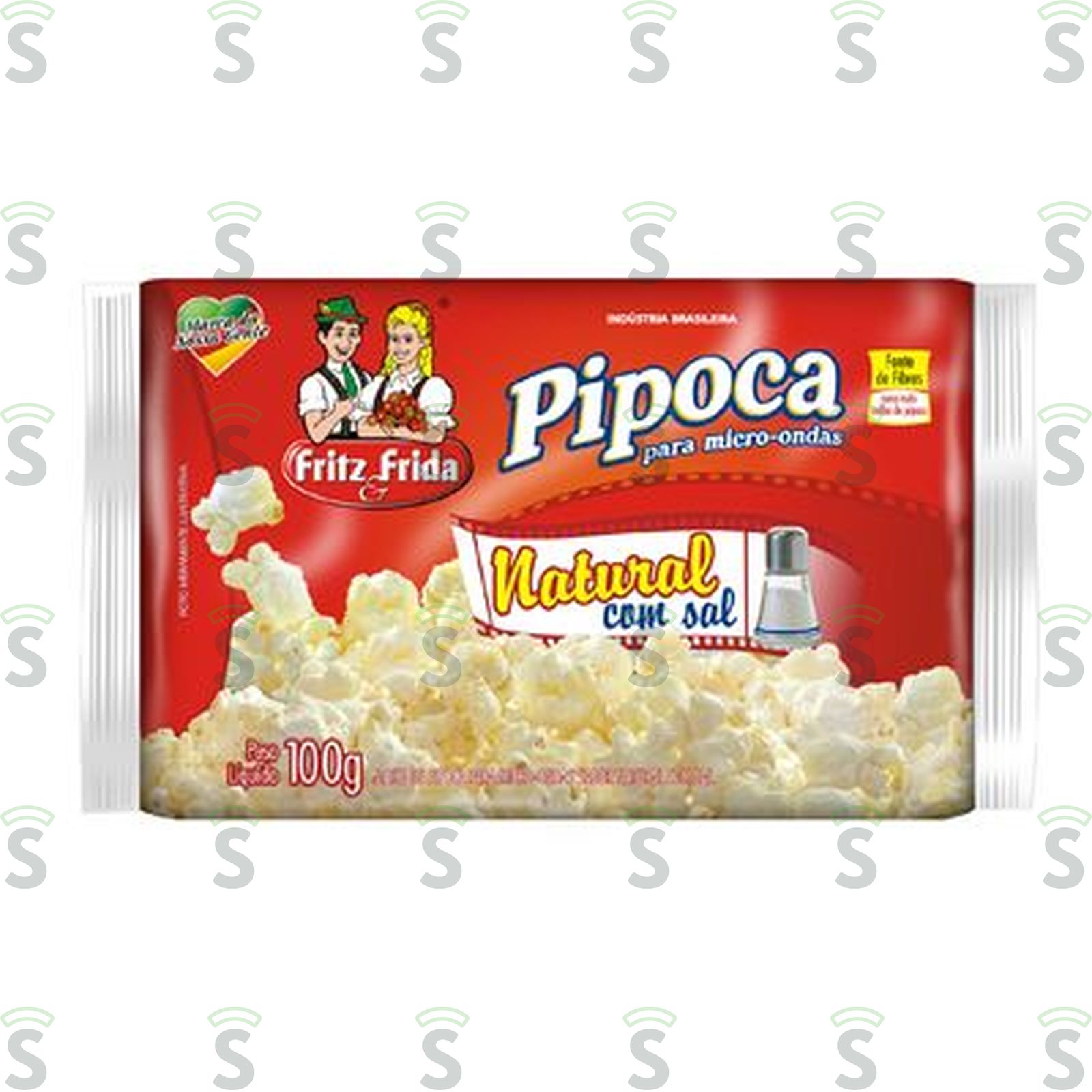 Pipoca Para Microondas Fritz E Frida Natural com Sal Embalagem 100G