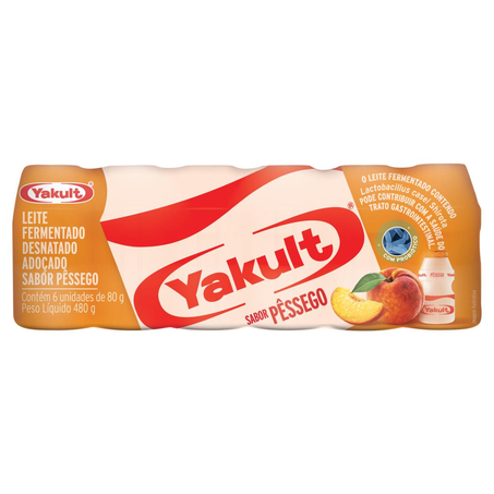 Leite Fermentado Yakult 480g - Pêssego