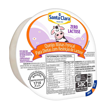 Queijo Minas Frescal Zero Lactose 300g 