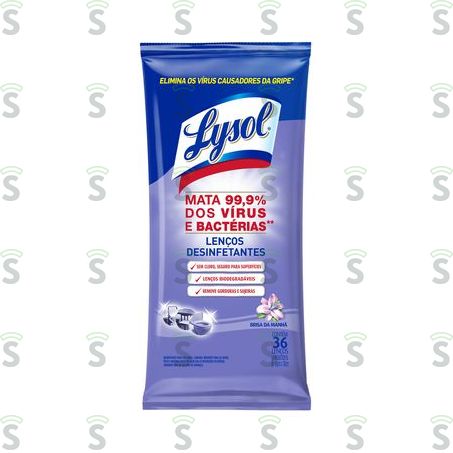  Desinfetante Lenço Lysol Bris Manhã 36un