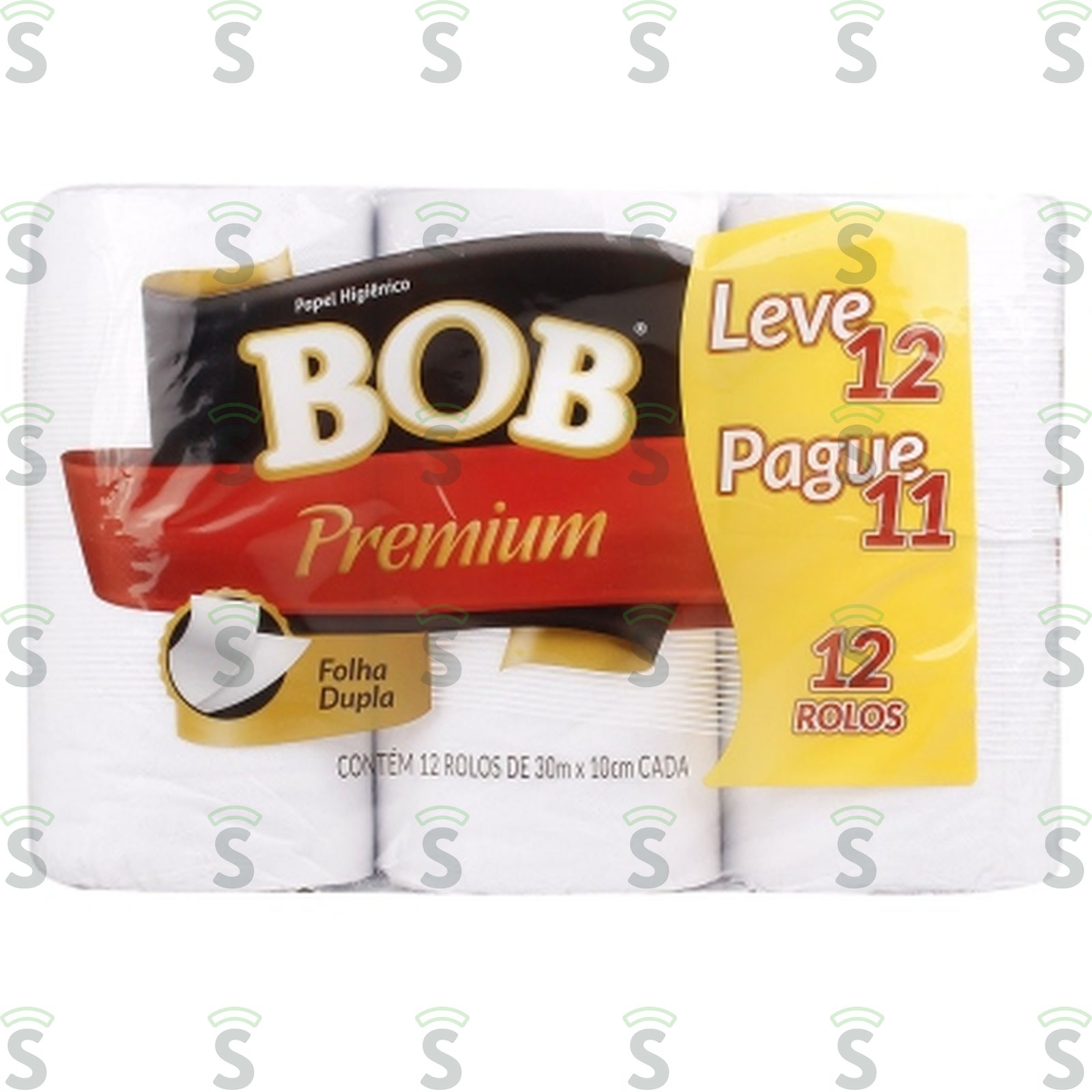 Papel Higiênico Bob Premium Folha Dupla Leve 12 Pague 11 30M