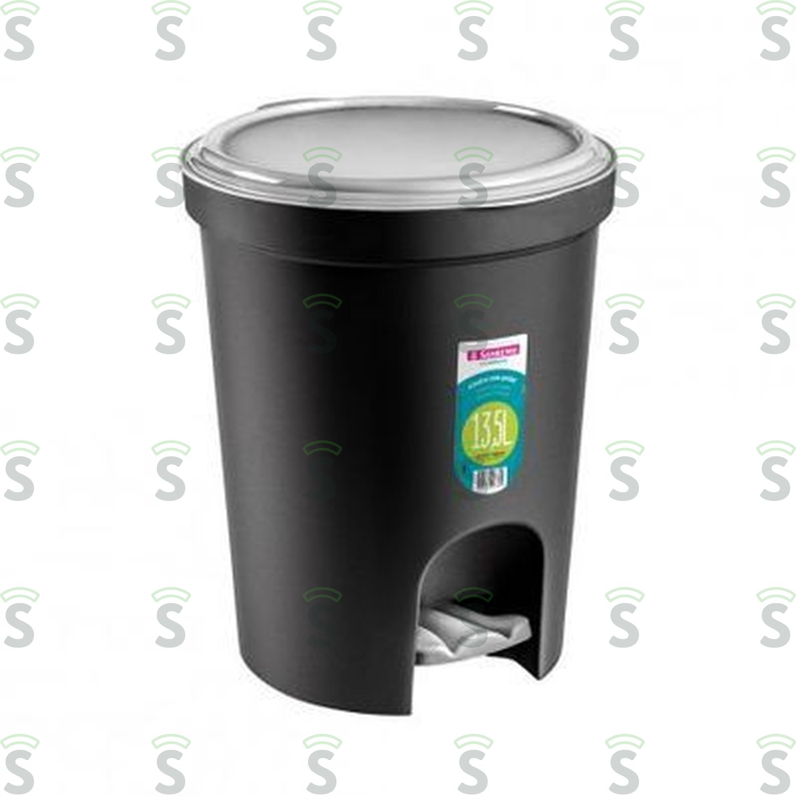 Lixeira Sanremo Preta com Pedal Unidadeitros 13.5LT