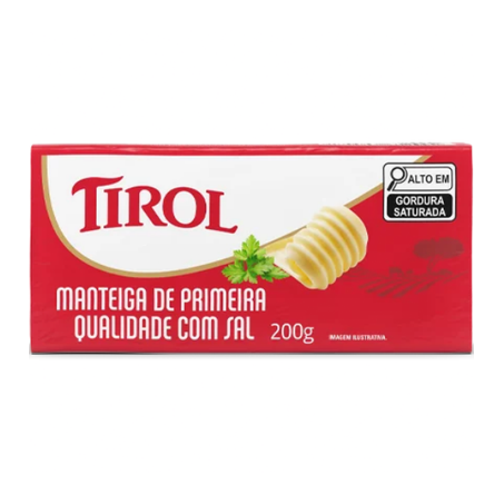Manteiga tirol com sal tablete 200g