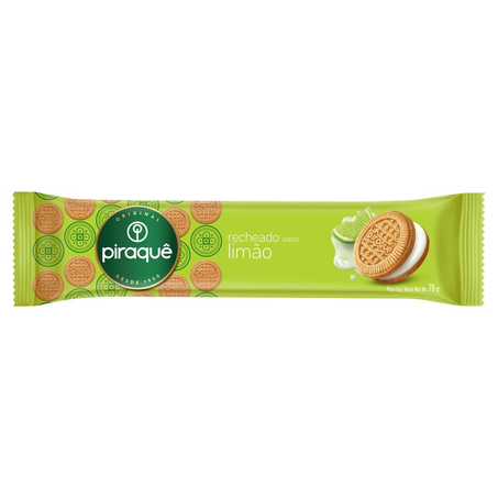Biscoito Recheado Piraquê 76g - Recheio Limão