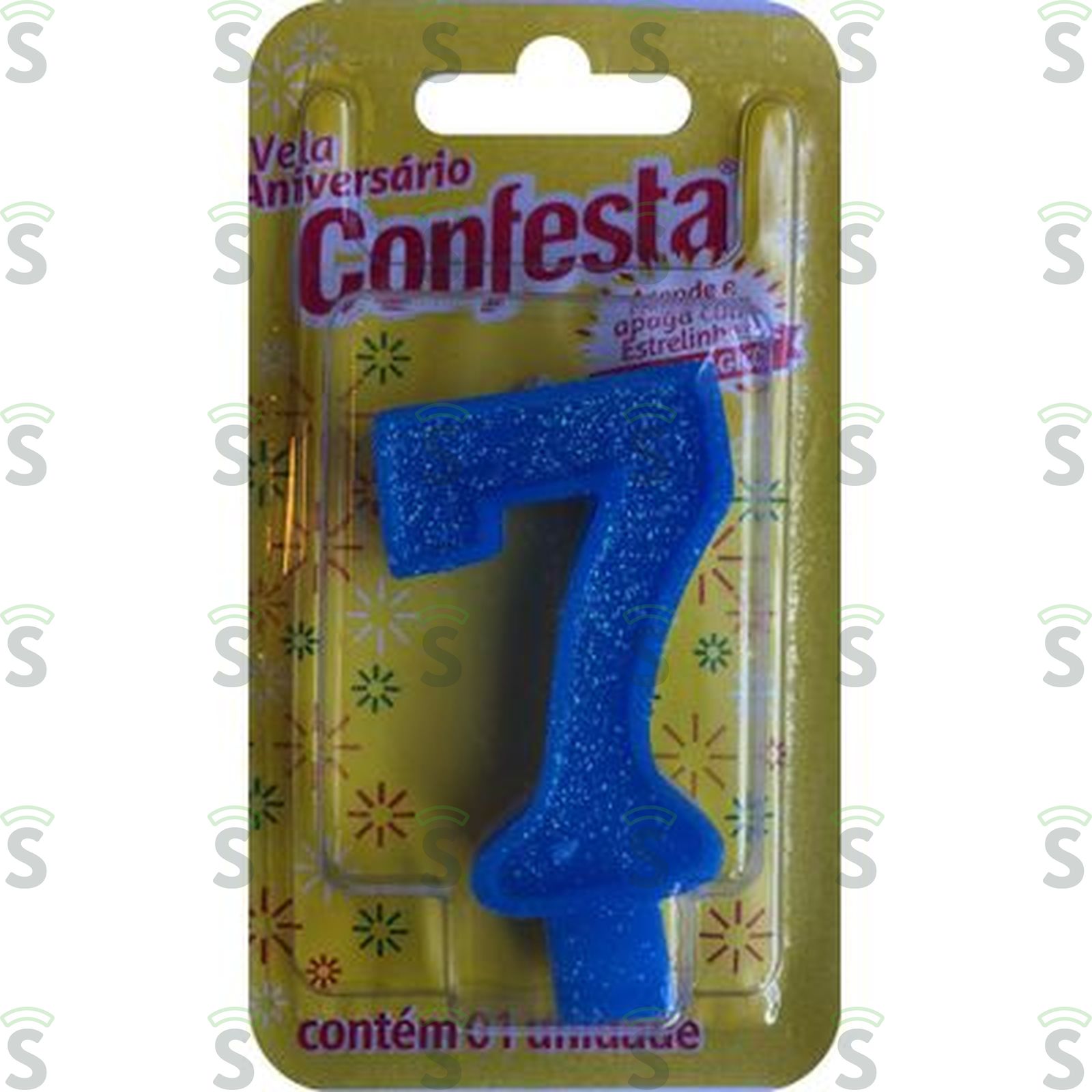 Vela Aniver Confesta N7 Big Azul 1UN