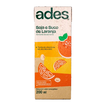 Alimento com soja ades laranja 200ml