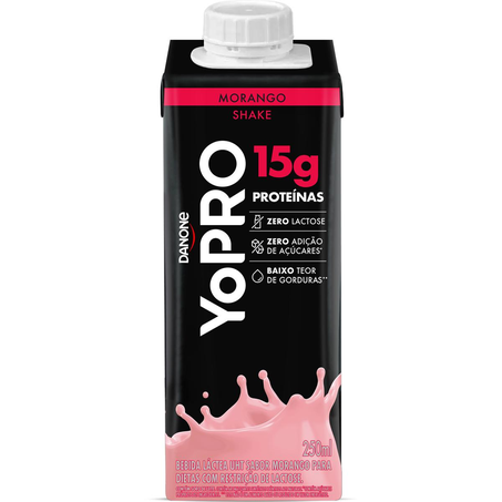 Bebida Láctea Yopro 250ml - 15g de Proteína - Morango