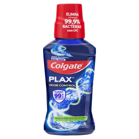 Antisséptico Bucal Colgate Plax 250ml - Odor Control -  Zero Álcool