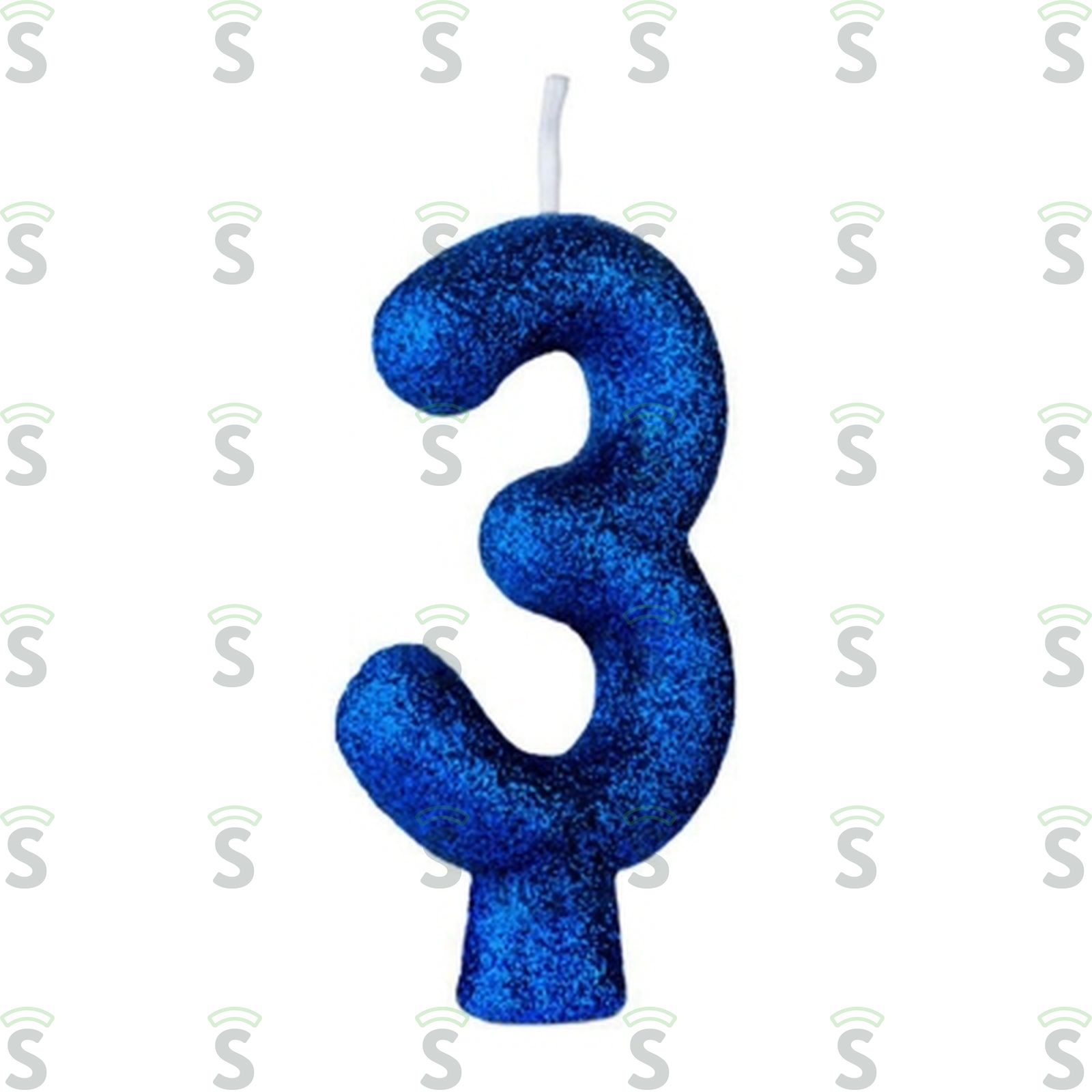 Vela de Aniversário Regina Cintilante Azul N3 Embalagem 1UN