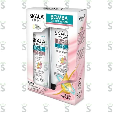  Kit Shampoo + Condicionador 325ml Cada Skala Bomba de Vitaminas Caixa Com 2un - 650ml