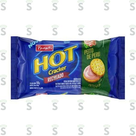  Biscoito Salgado Recheado Parati Hot Cracker Peito de Peru Integral 150g