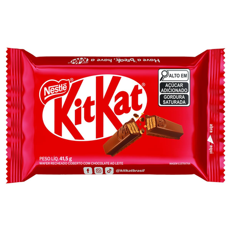 Chocolate Nestlé 41,5g - Kit Kat - Ao Leite