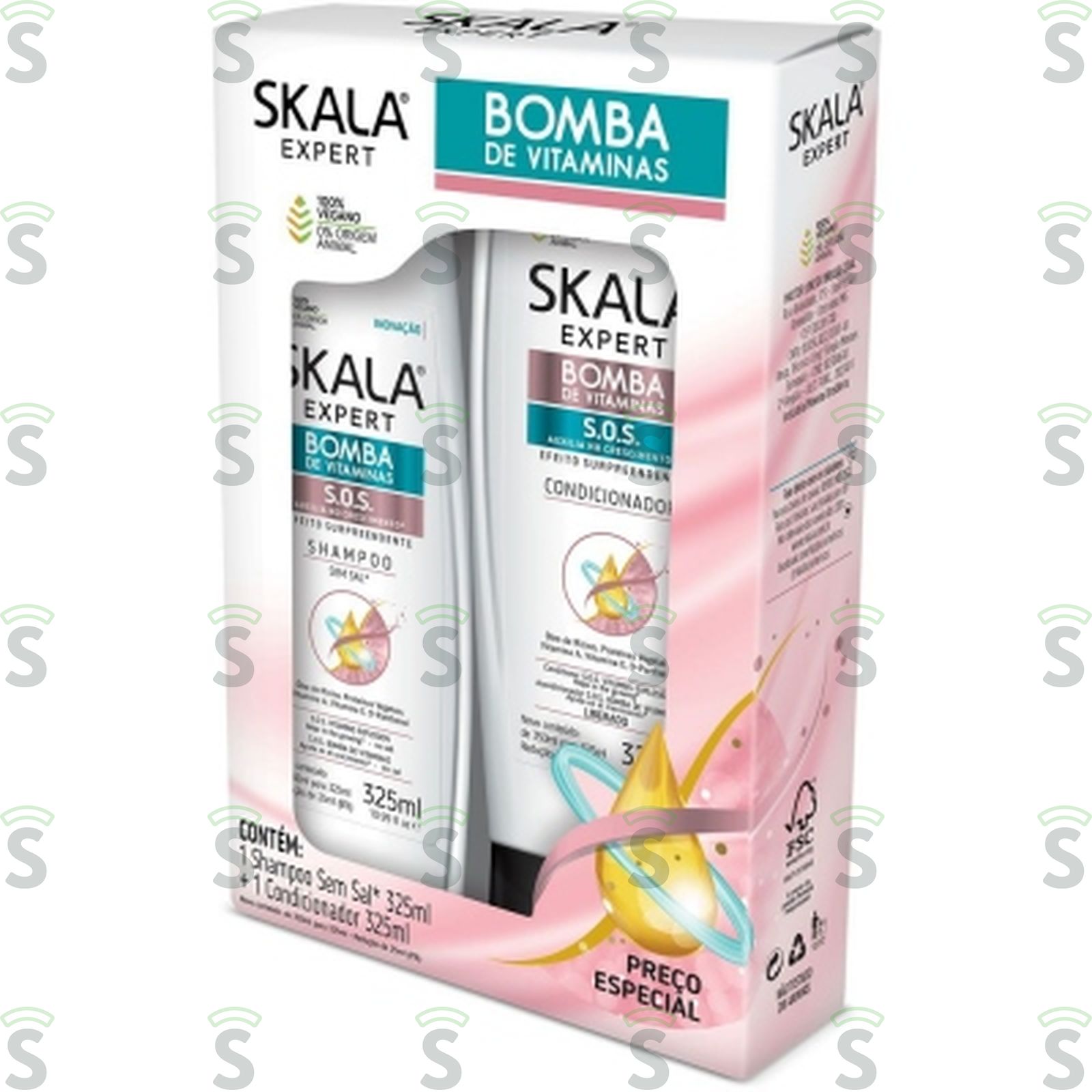 Kit Shampoo + Condicionador 325ml Cada Skala Bomba de Vitaminas Caixa com 2un - 650ml