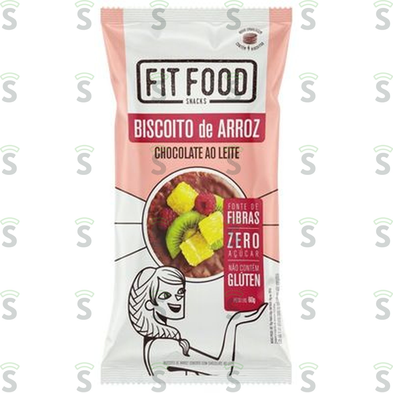 Fit food-biscoito arroz 60g choco leite